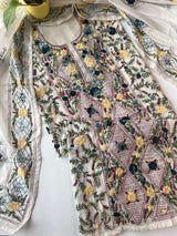 Chanderi Phulkari embroidery Unstitched suit material