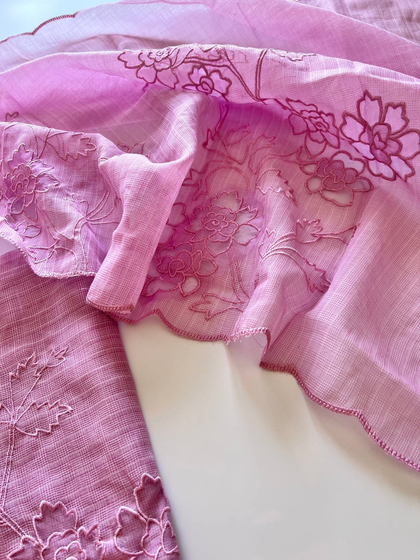 Purple Kotta cutwork Embroidered Unstitched Suit
