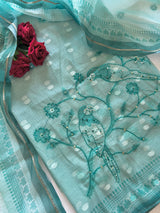 Bird Embroidered Unstitched Suit