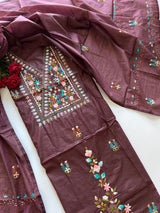 2 pc Knot embroidery Unstitched suit material
