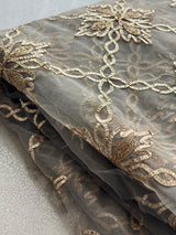 Grey net with Gotta work fabric
