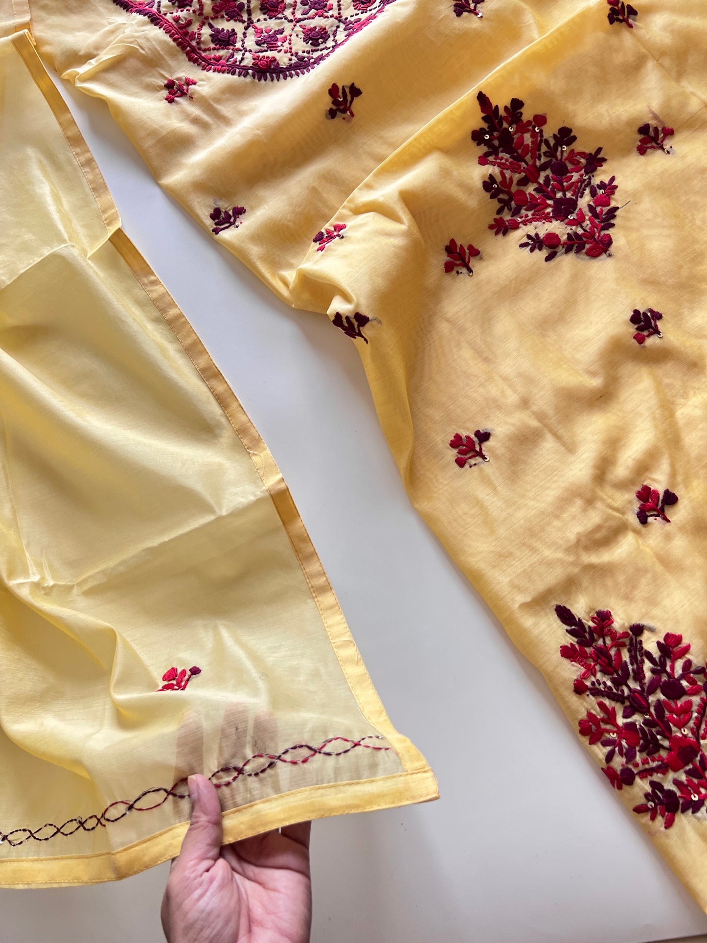 Knot embroidery Unstitched suit material