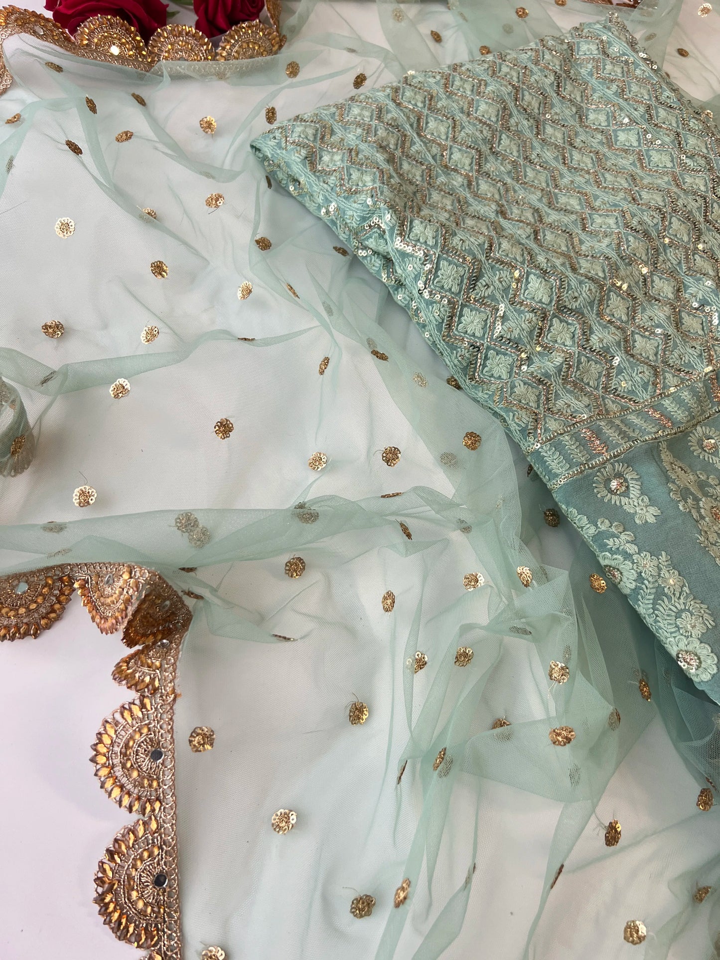 Designer Georgette Embroidered Unstitched Suit set