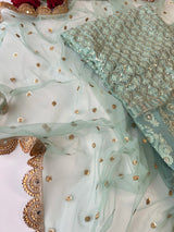 Designer Georgette Embroidered Unstitched Suit set