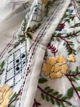 Chanderi Phulkari embroidery Unstitched suit material