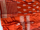 Orange Gajji Silk With gotta work neck Unstitched suit