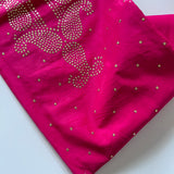 Pink Mul Chanderi dress material with mukaish -Paisley