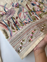 Chanderi knot embroidery Unstitched suit material