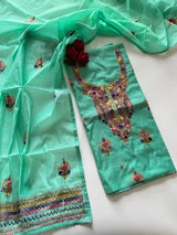 Knot embroidery Unstitched suit material 2 pc