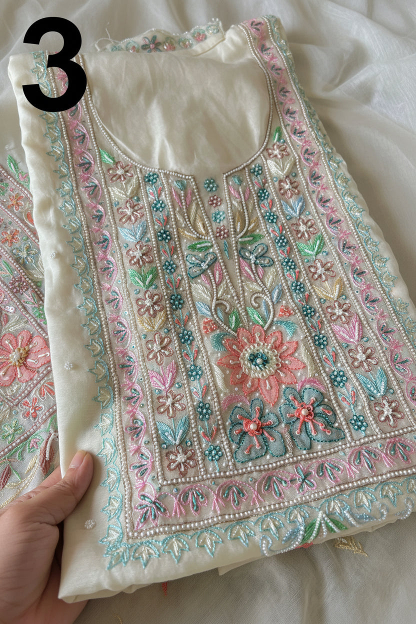 Mul handwork chikankari Kurta Dupatta set