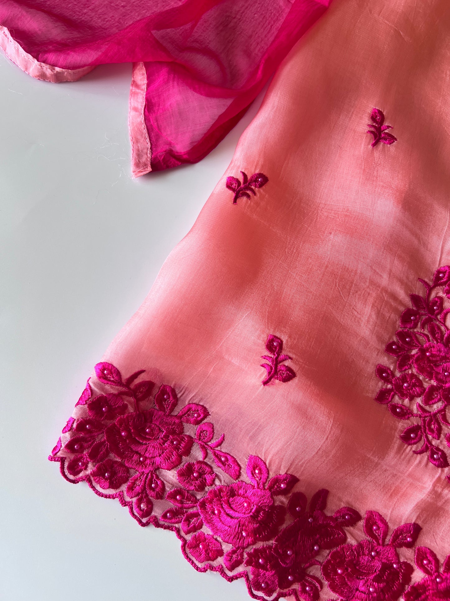 Peach Pink Embroidered Unstitched Suit