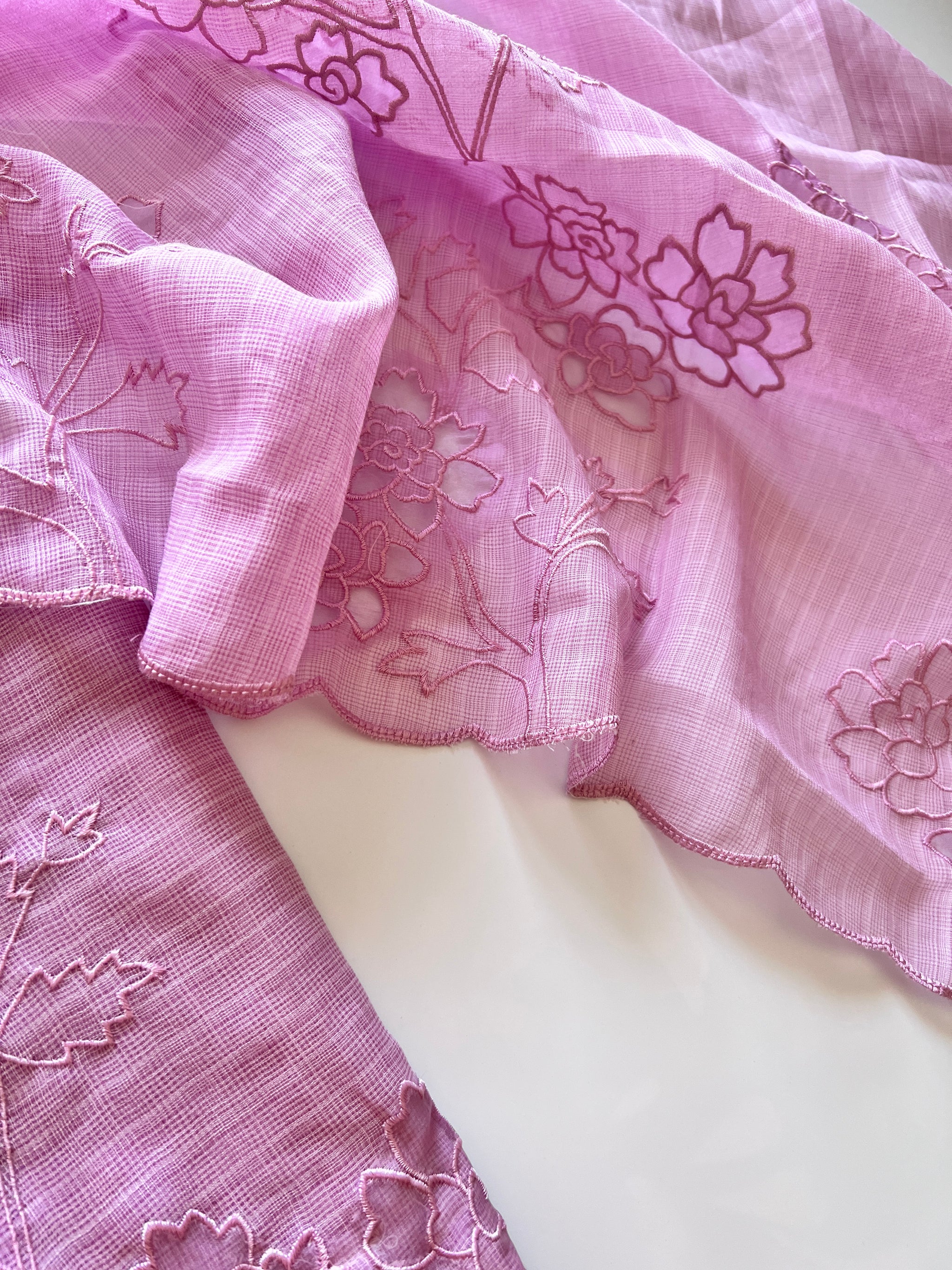 Purple Kotta cutwork Embroidered Unstitched Suit