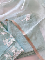 Pure Organza with Swan embroidery Un-stitched Suit set