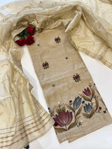 Khadi cotton embroidery Designer Unstitched suit
