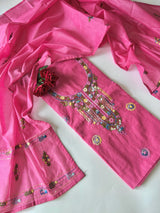 Knot embroidery Unstitched suit material 2 pc