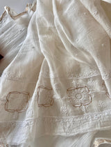Pure lucknowi Mul handwork chikankari Kurta Dupatta set