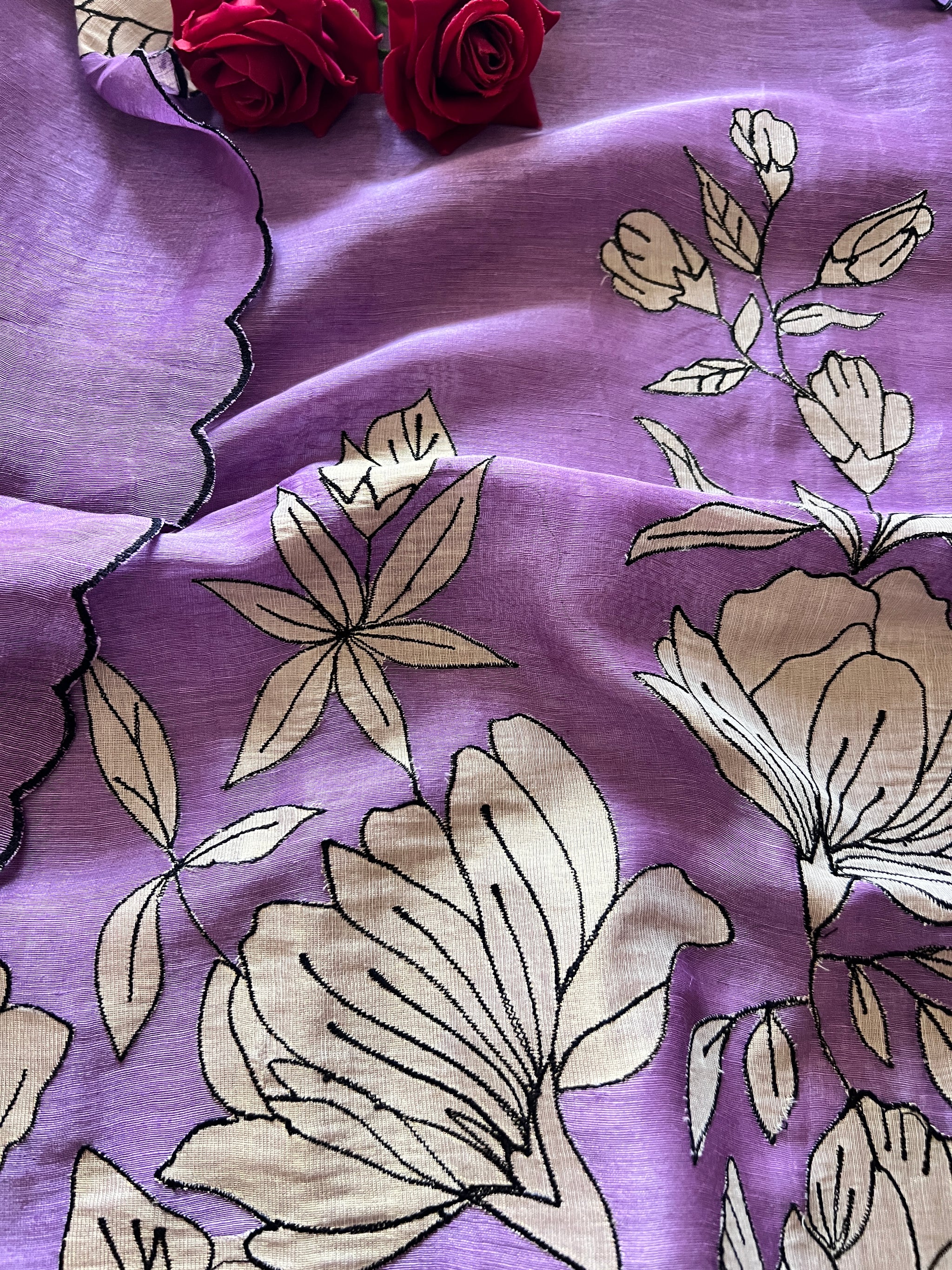 Pure Silk linen patchwork premium unstitched suit.