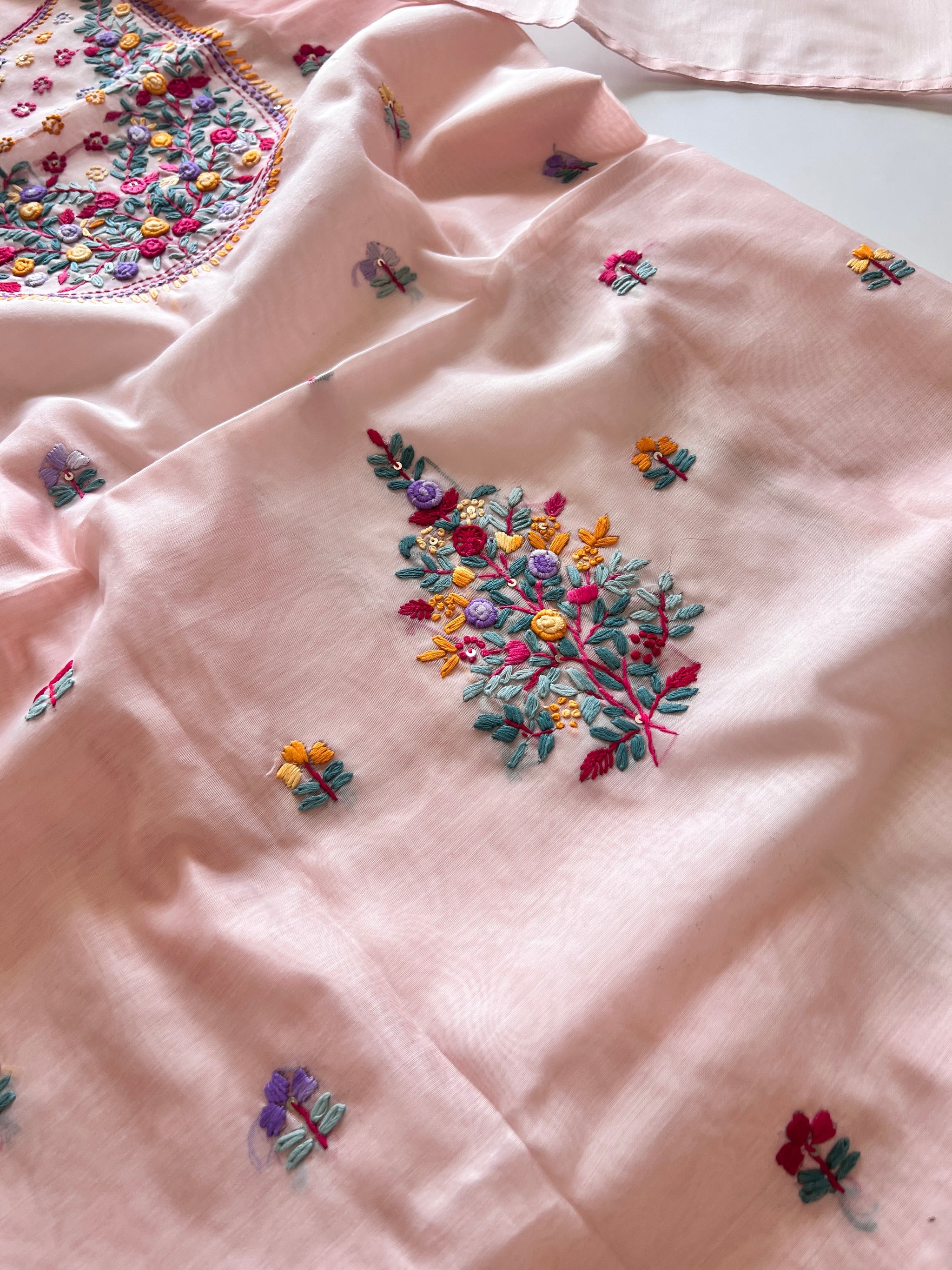 Knot embroidery Unstitched suit material