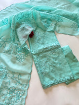 Blue Kotta cutwork Embroidered Unstitched Suit