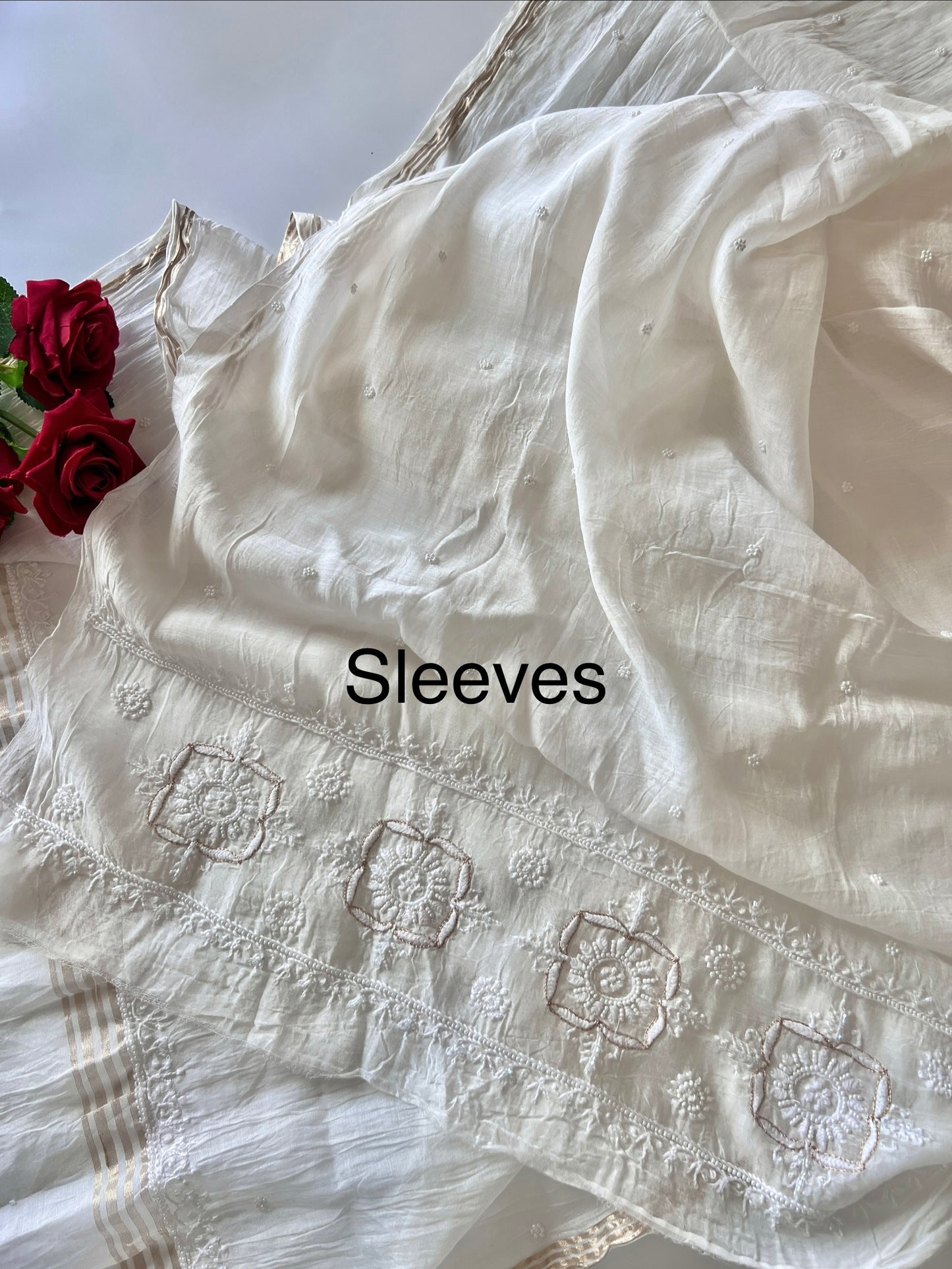 Pure lucknowi Mul handwork chikankari Kurta Dupatta set
