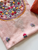 Knot embroidery Unstitched suit material