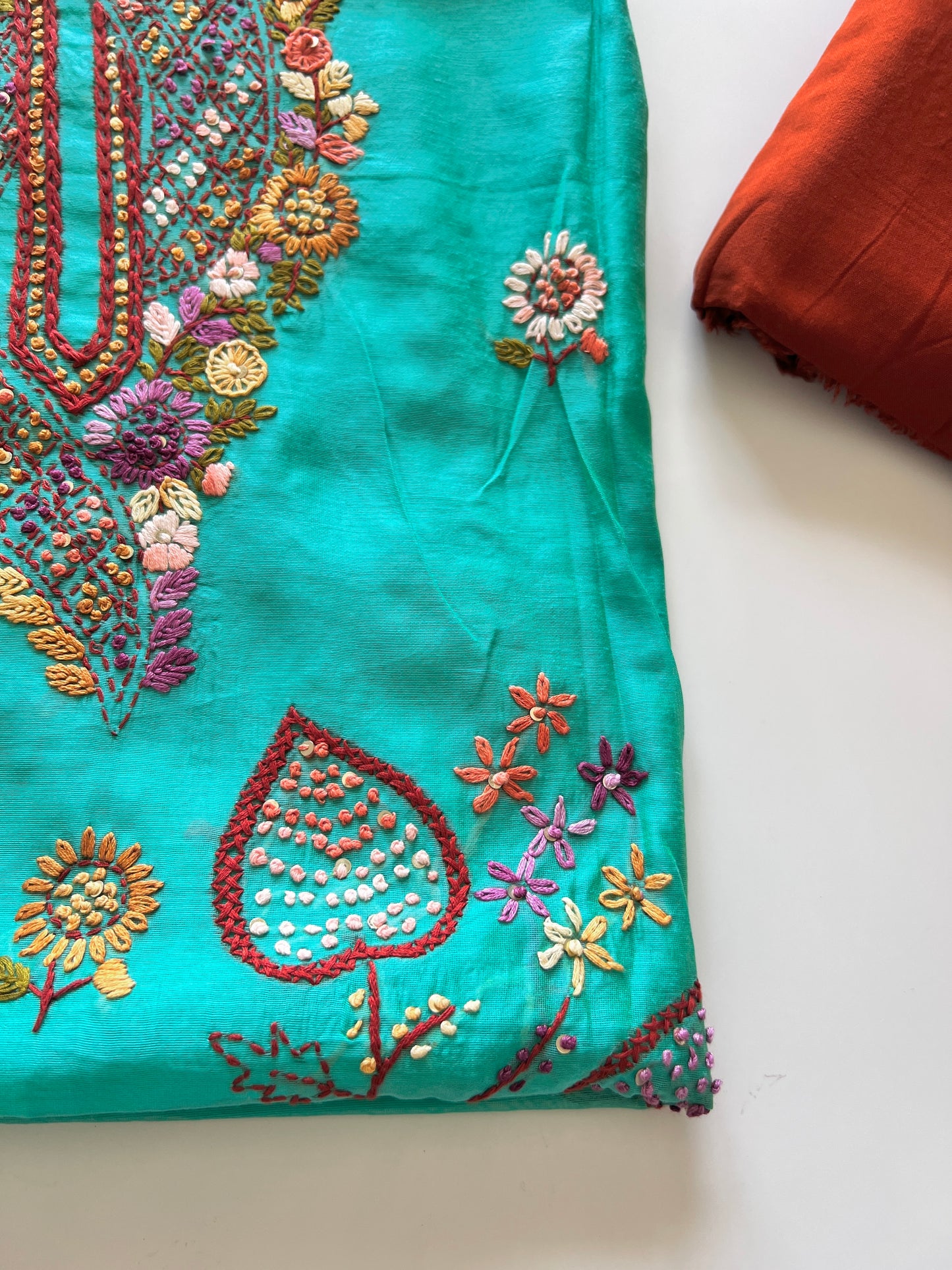 Knot embroidery Unstitched suit material