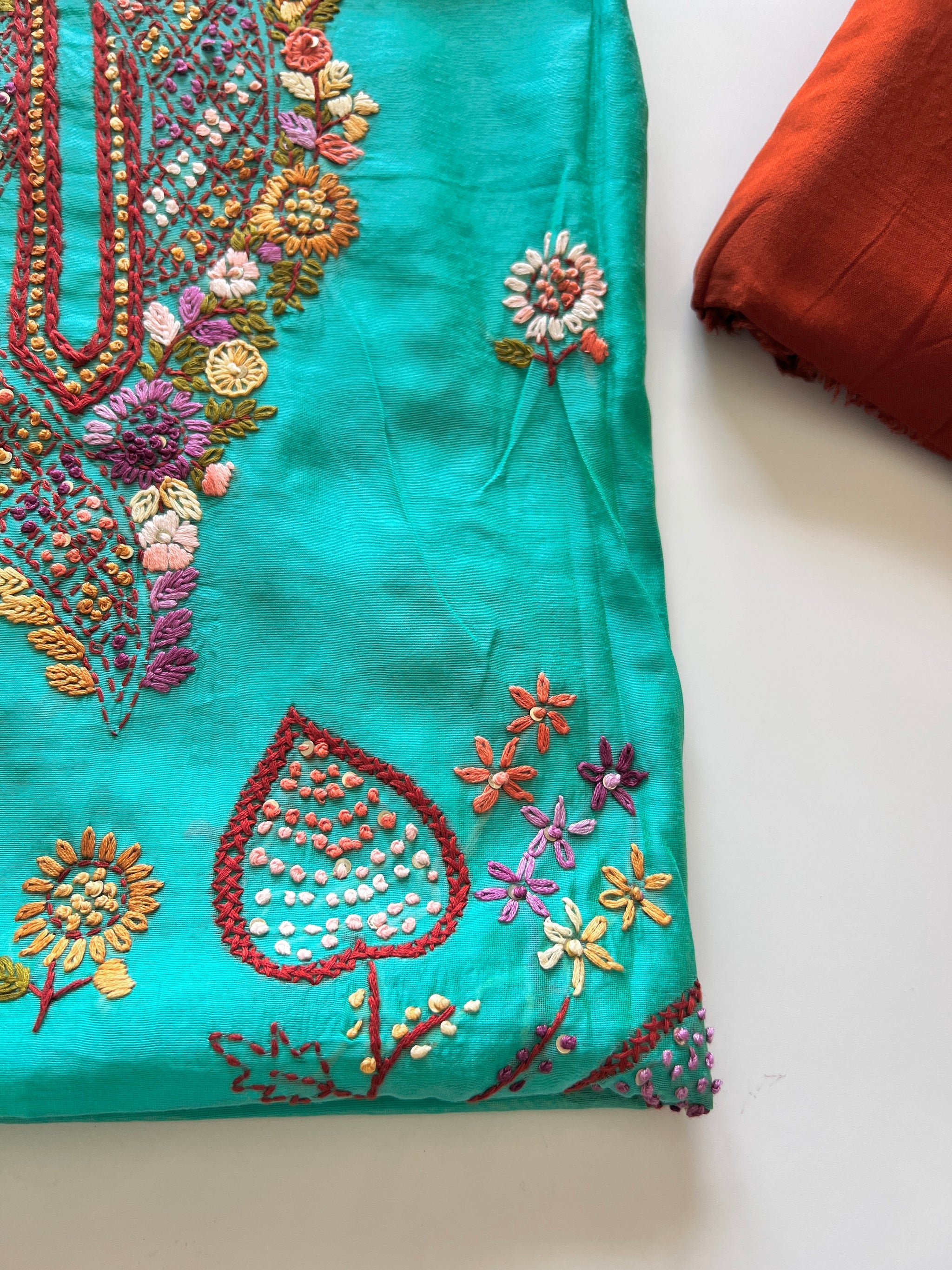 Knot embroidery Unstitched suit material