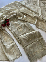 Mul Chanderi dress material unstitched Suit set
