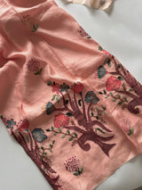 Knot embroidery Masleen Silk Designer Unstitched suit