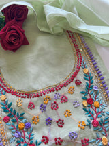 Knot embroidery Unstitched suit material