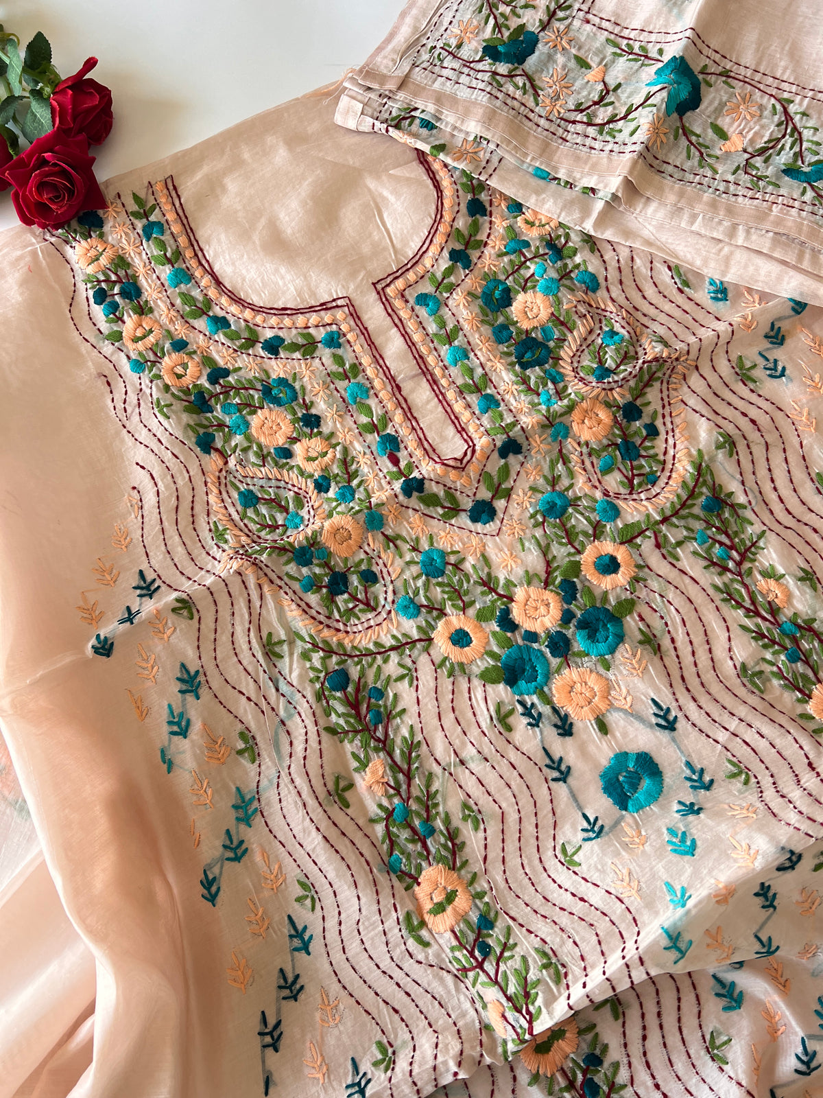 Phulkari embroidery Unstitched suit material