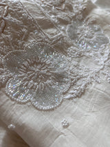 Pure lucknowi Mul handwork chikankari Kurta Dupatta set