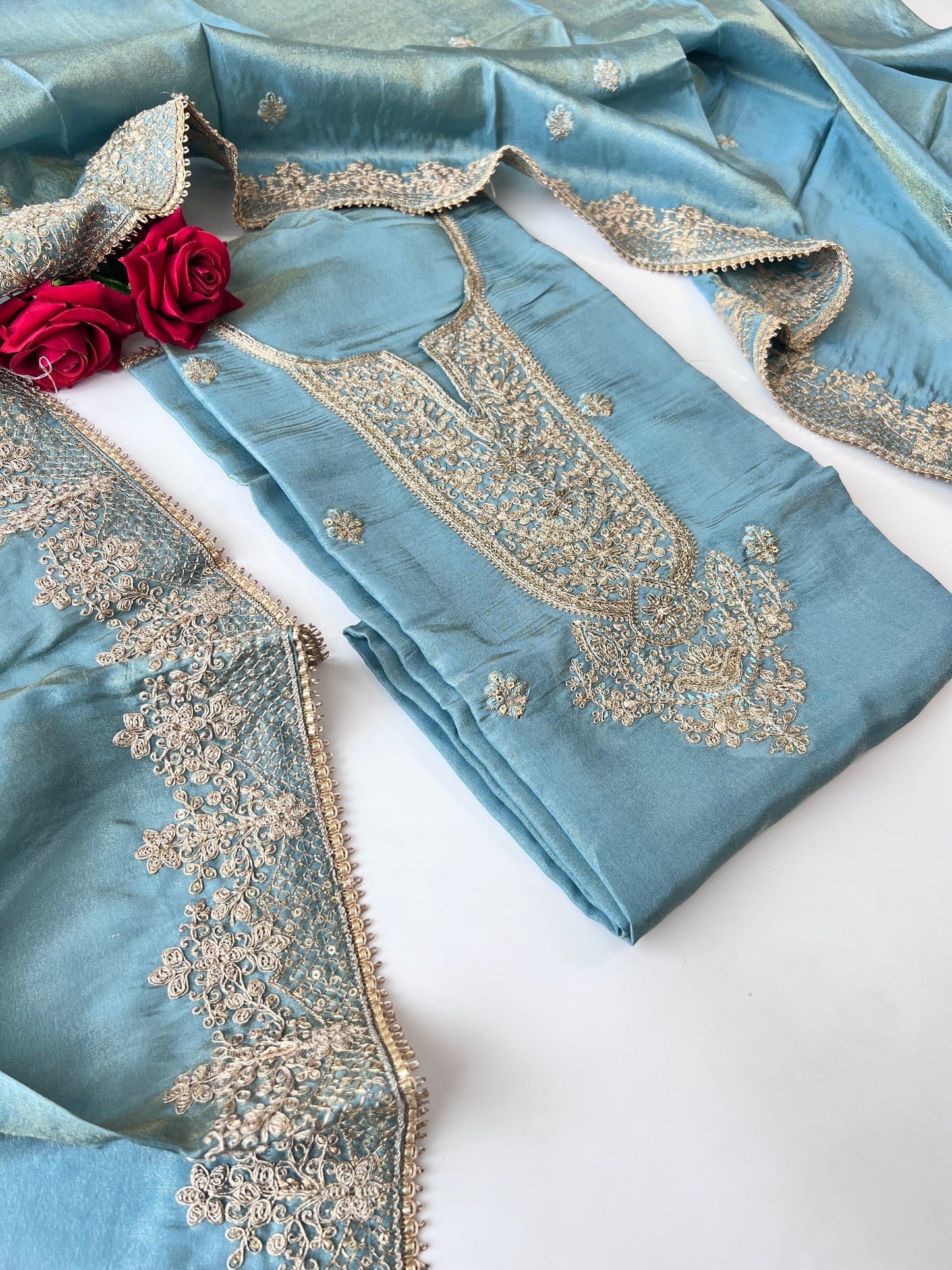 Tissue Russian Silk Dress Material
