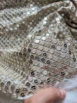 Dyeable georgette Sequin fabric. Big sequin fabric