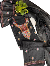 Black knot embroidery Unstitched suit material