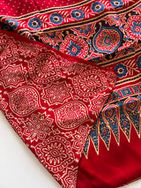 Ajrakh Handblock print 3 pc fabric Unstitched suit set