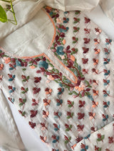 Chanderi Phulkari embroidery Unstitched suit material