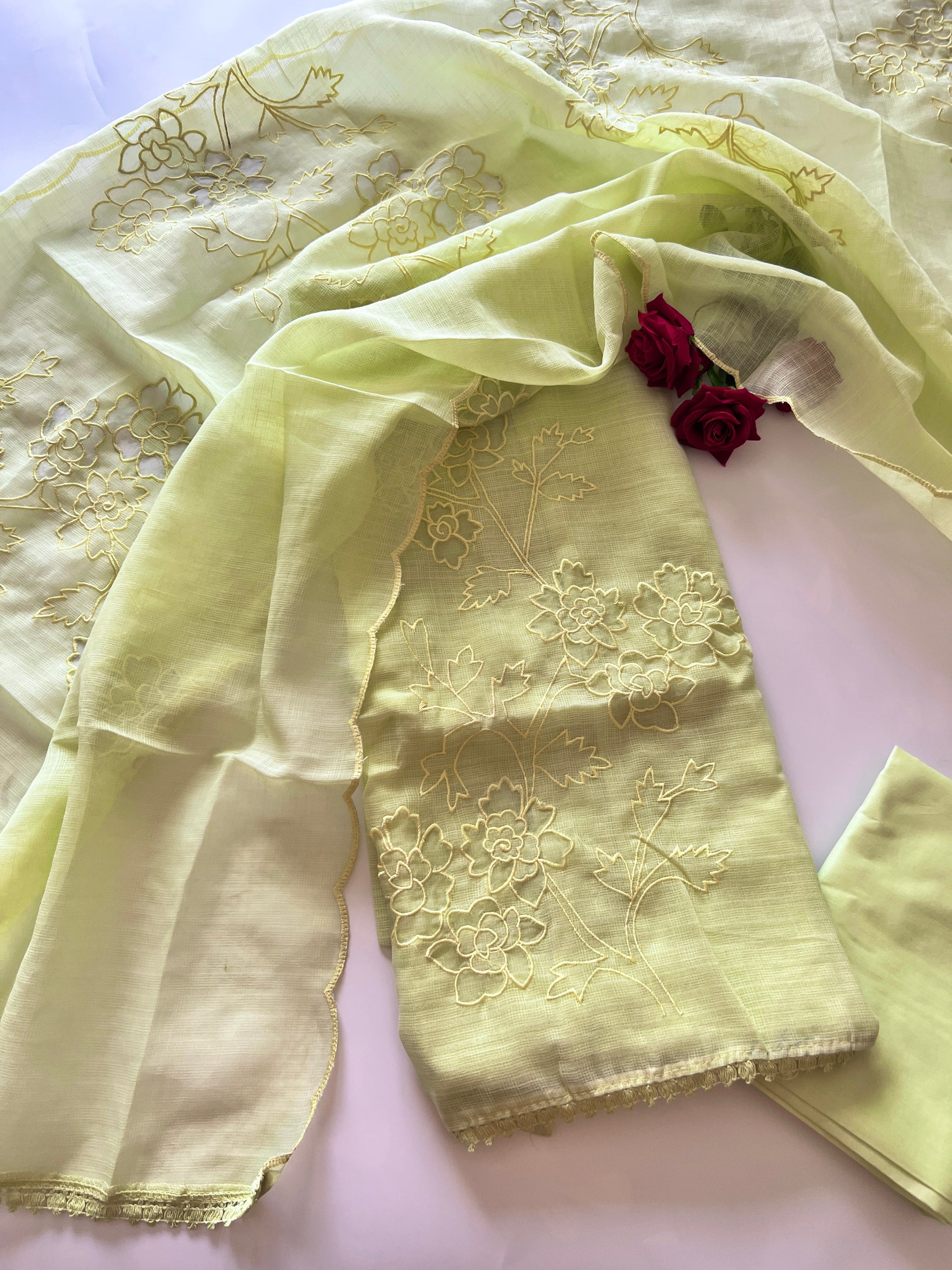 Kotta cutwork Embroidered Unstitched Suit