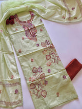 Knot embroidery Unstitched suit material