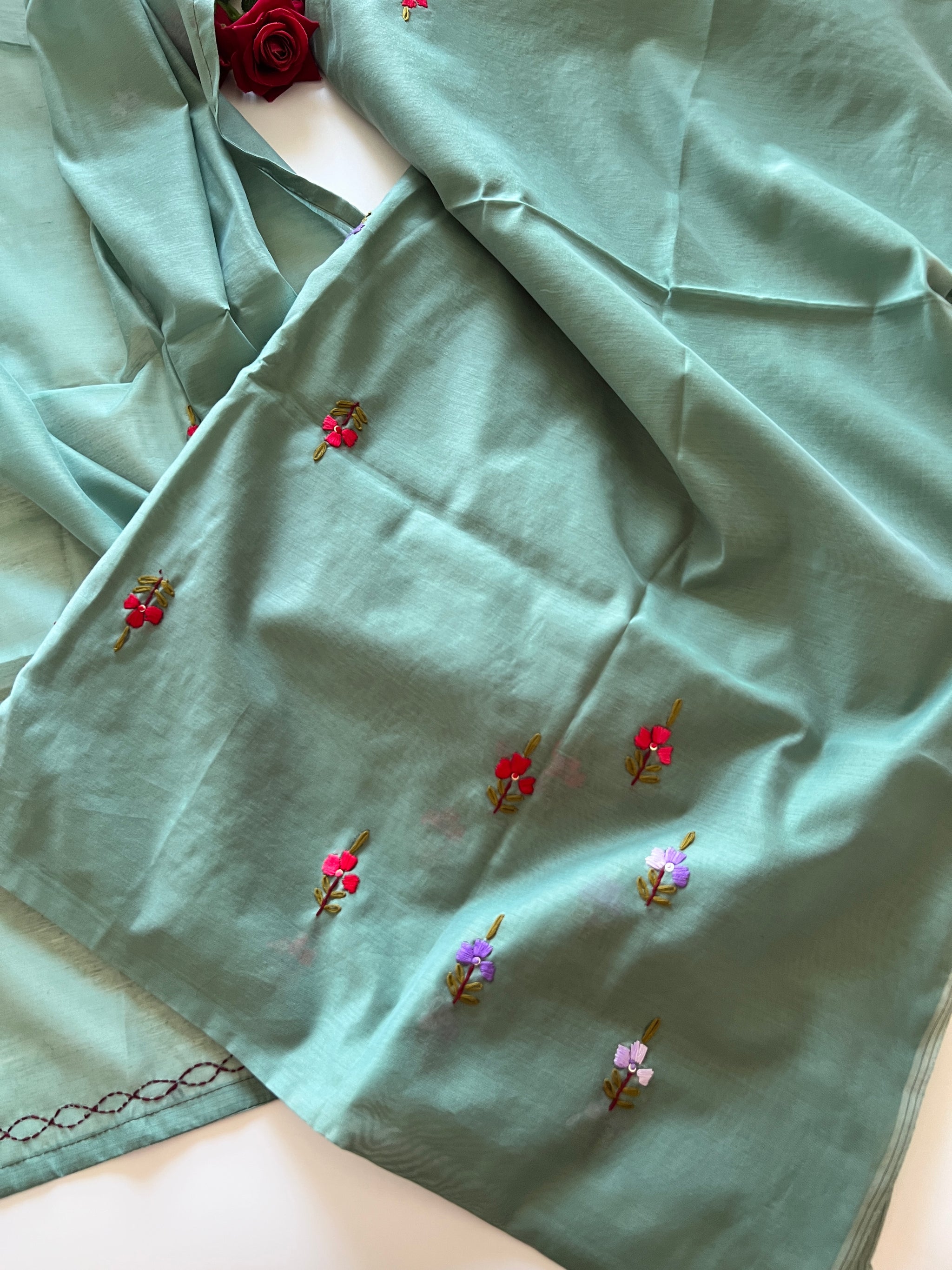 Knot embroidery Unstitched suit material