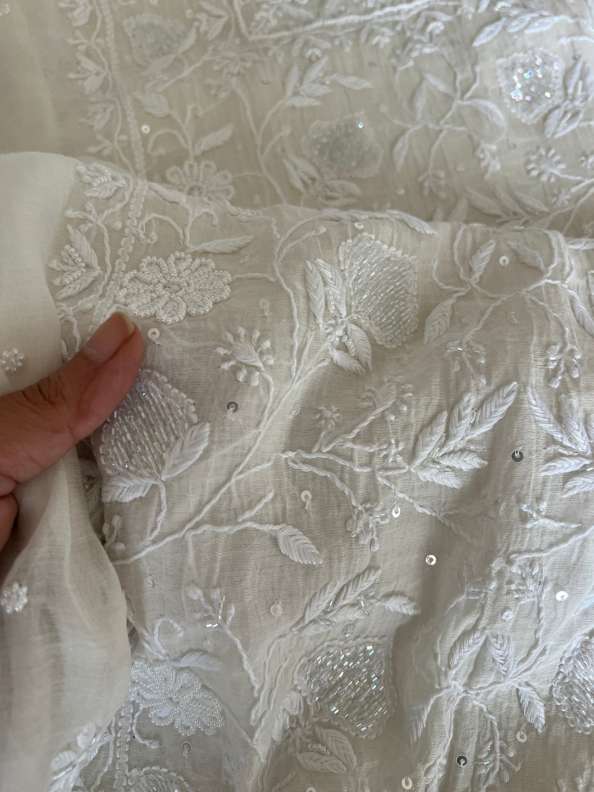 Pure lucknowi Mul handwork chikankari Kurta Dupatta set