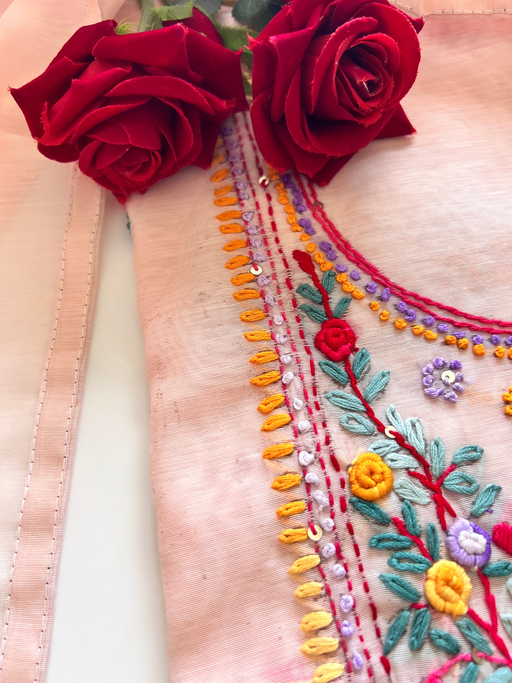 Knot embroidery Unstitched suit material
