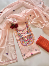 Knot embroidery Unstitched suit material