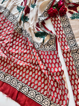 Original Handblock Ajrakh print on Modal fabric Unstitched suit set