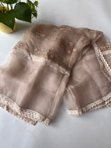 Organza Designer dupatta with floral embroidery