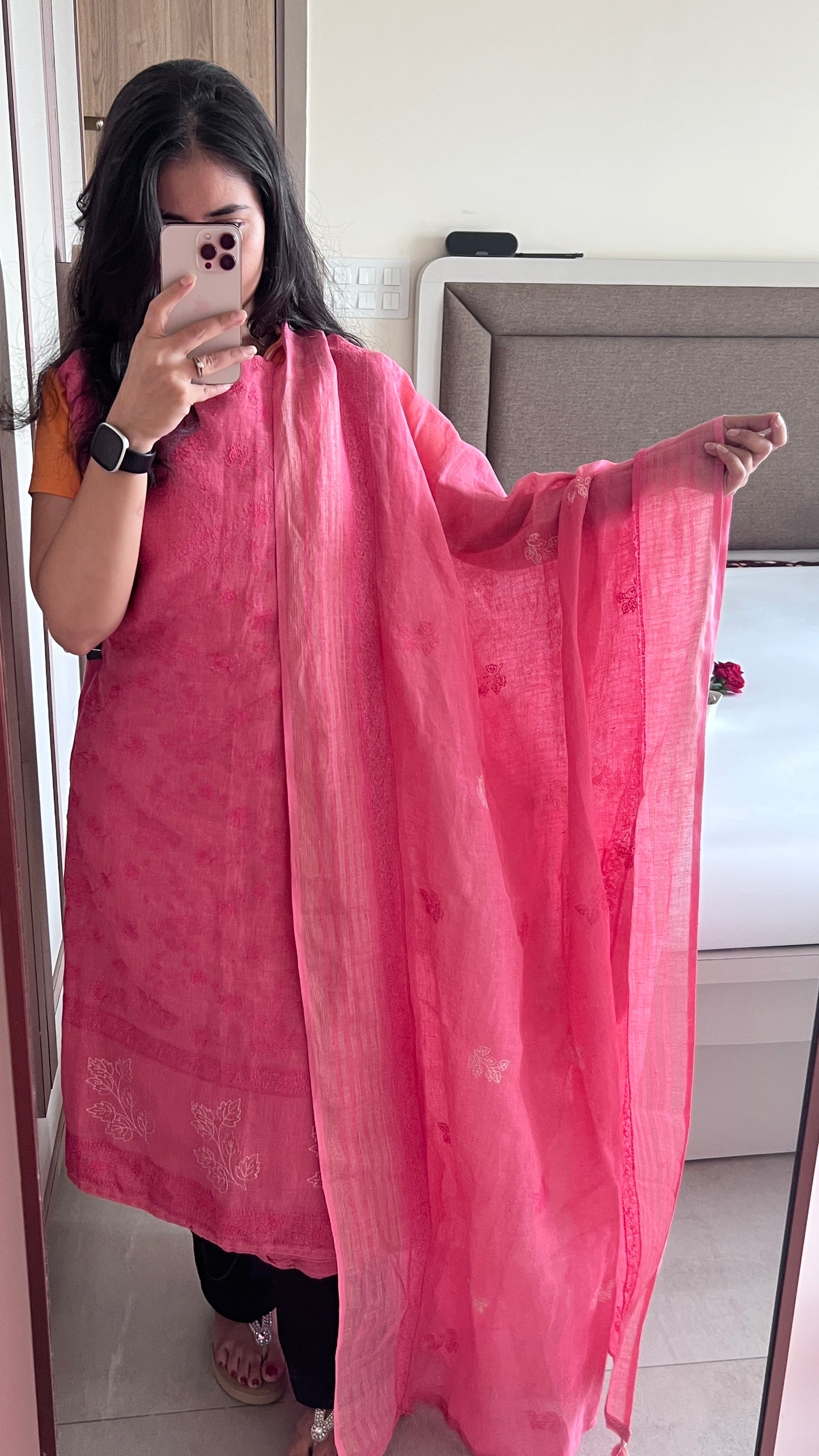 Pure Linen embroidered premium unstitched dress material