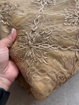 Gold net with Gotta work fabric