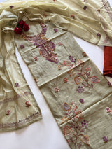 Knot embroidery Unstitched suit material