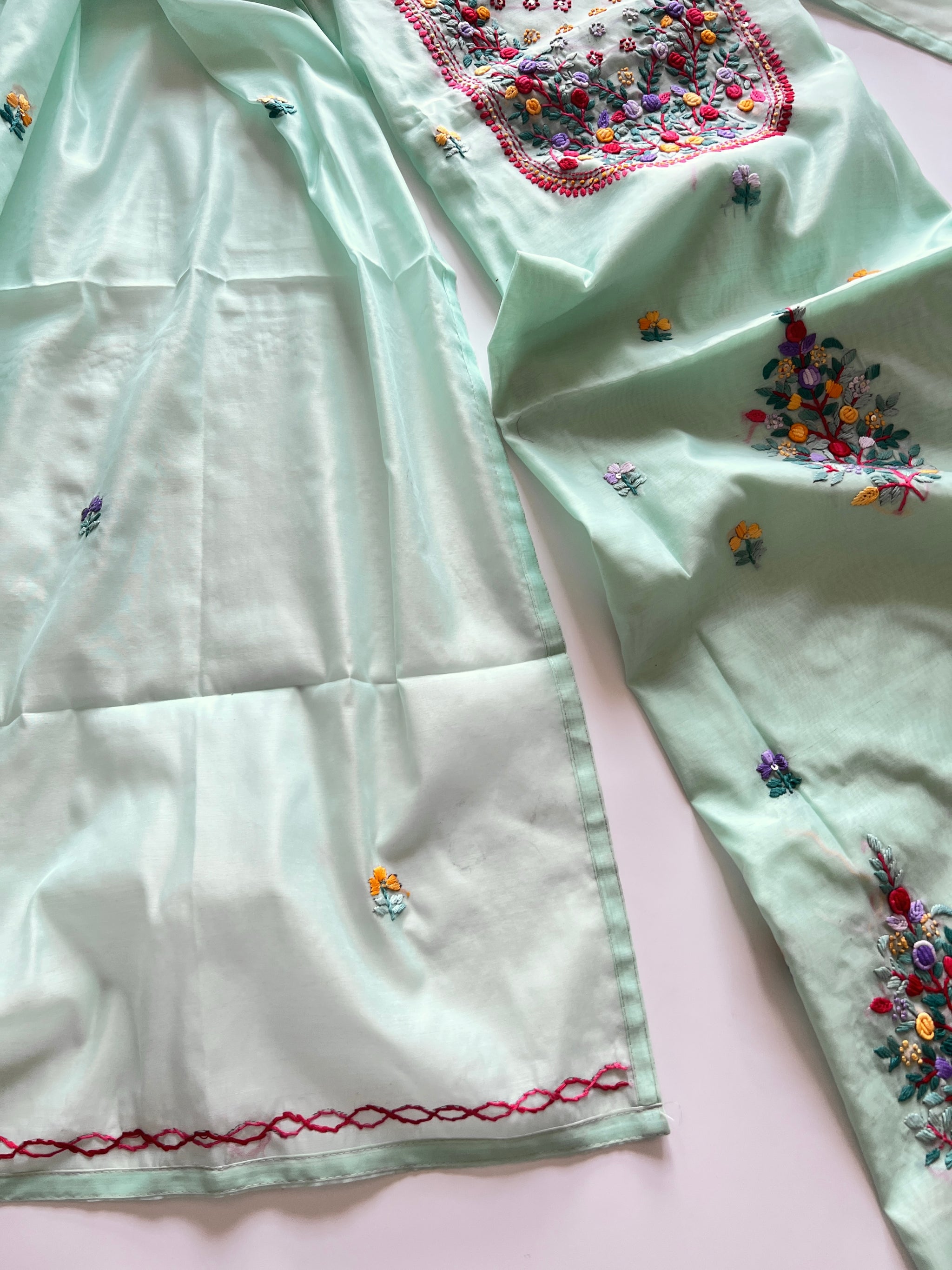 Knot embroidery Unstitched suit material