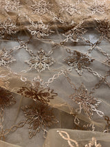 Gold net with Gotta work fabric